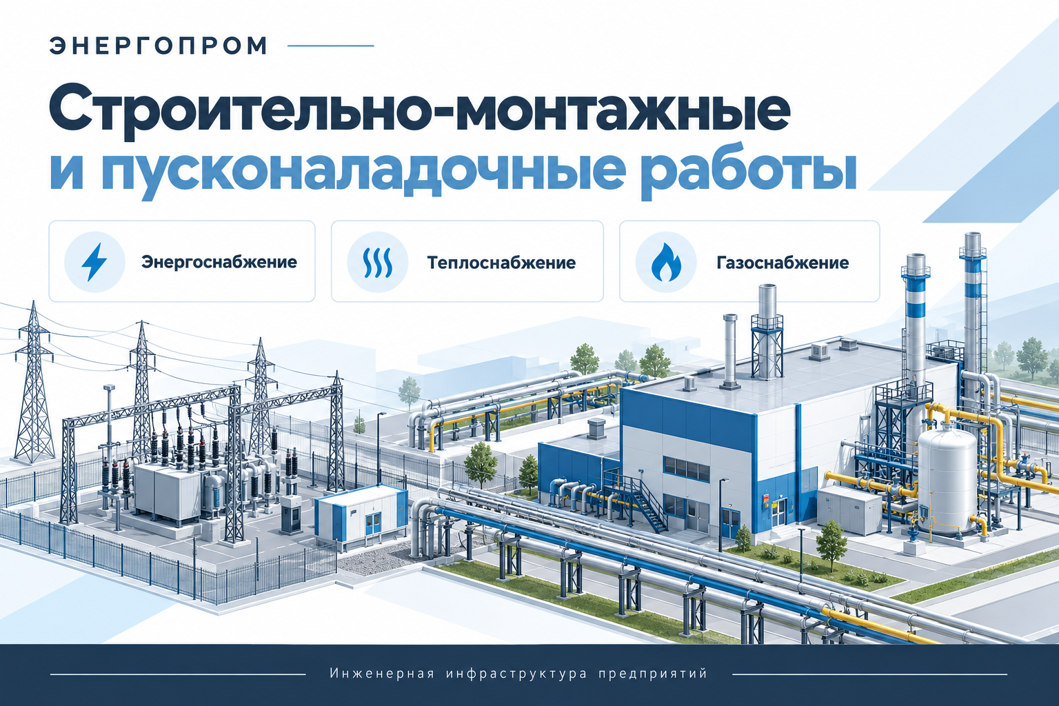 Строительно-монтажные и пусконаладочные работы для энергетической инфраструктуры